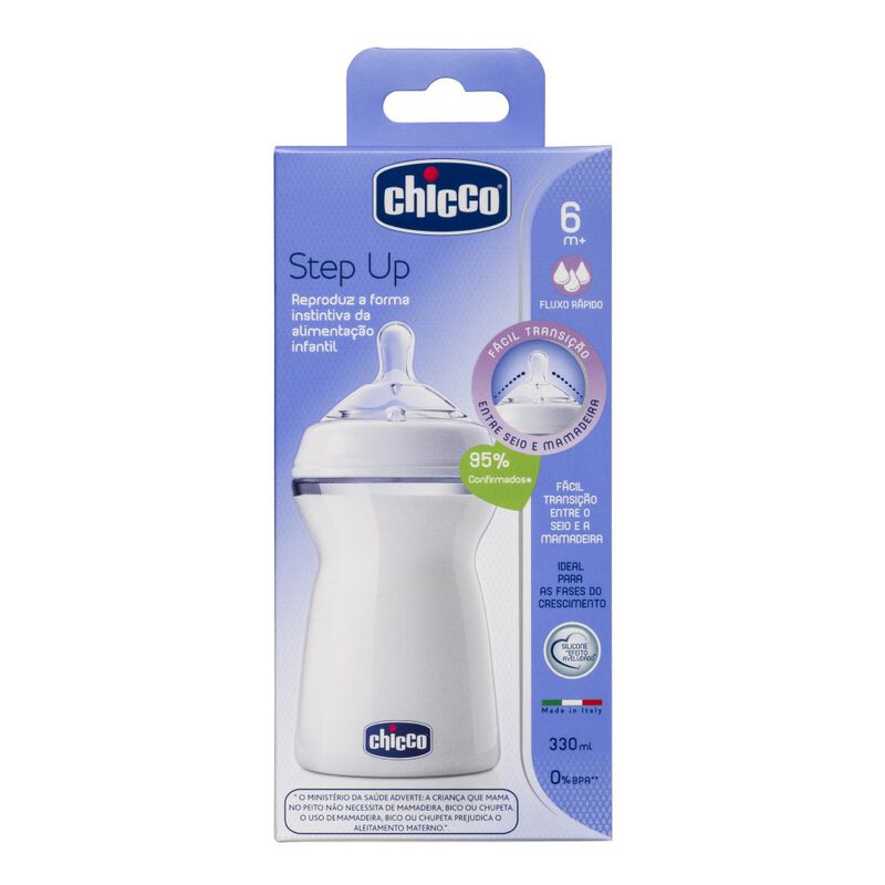 MAMADEIRA STEP UP TRANSP.FLUXO RAPIDO CHICCO 330ML                                                   image number null