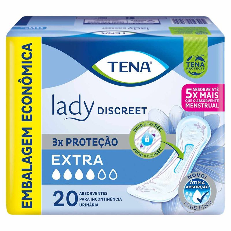 ABS.TENA LADY DISCREET EXTRA C/20UN                                                                  image number null