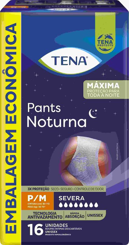 ROUPA ÍNTIMA TENA PANTS NOTURNA P/M COM 16 UNIDADES                                                  image number null