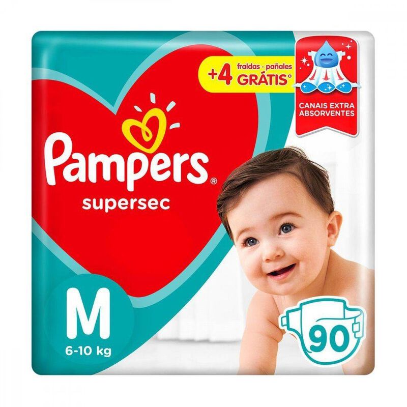 FRALDA PAMPERS SS M JUMBO C/90UN                                                                     image number null