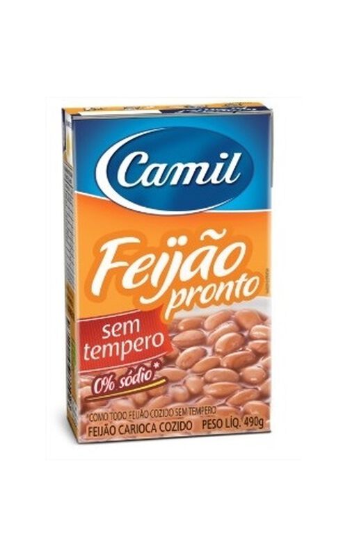 FEIJÃO CARIOCA PRONTO SEM TEMPERO CAMIL 490G                                                         image number null