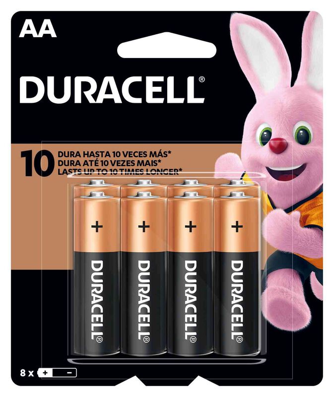 PILHA DURACELL PEQUENA AA COM 8 UNIDADES                                                             image number null