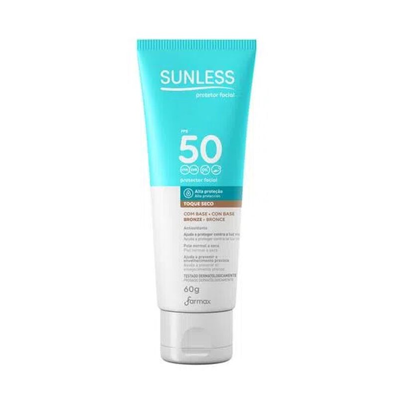 PROTETOR SOLAR FACIAL SUNLESS FPS50 BRONZE 60G                                                       image number null