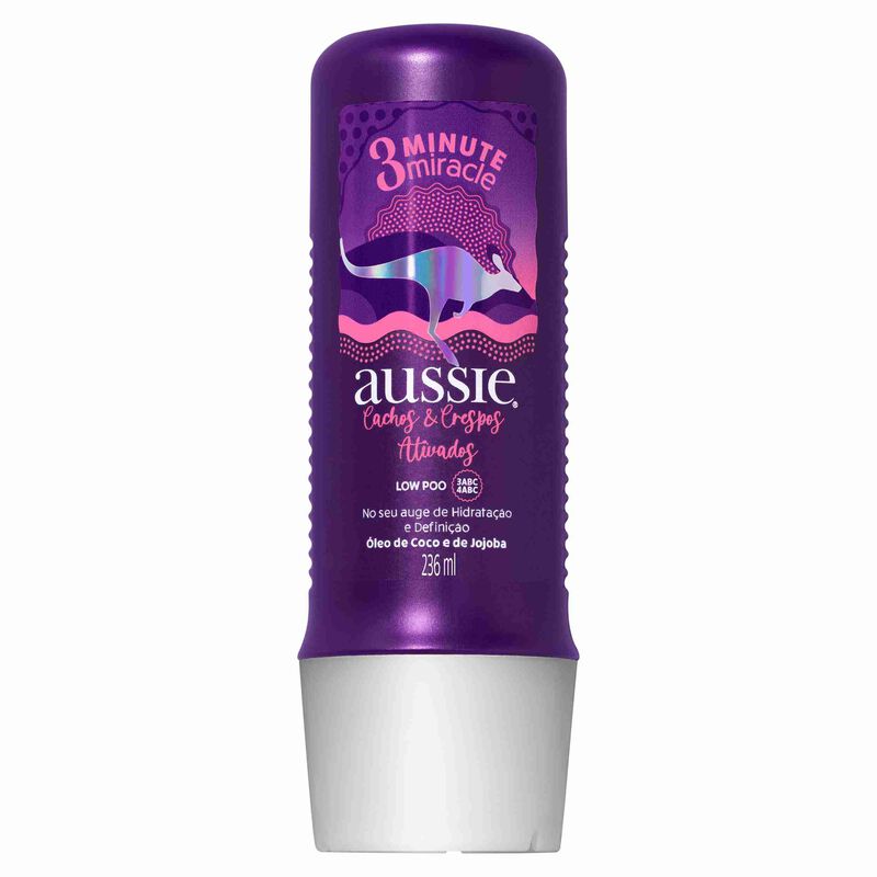 CREME DE TRATAMENTO AUSSIE 3 MINUTOS MILAGROSOS CACHOS E CRESPOS COM 236ML                           image number null