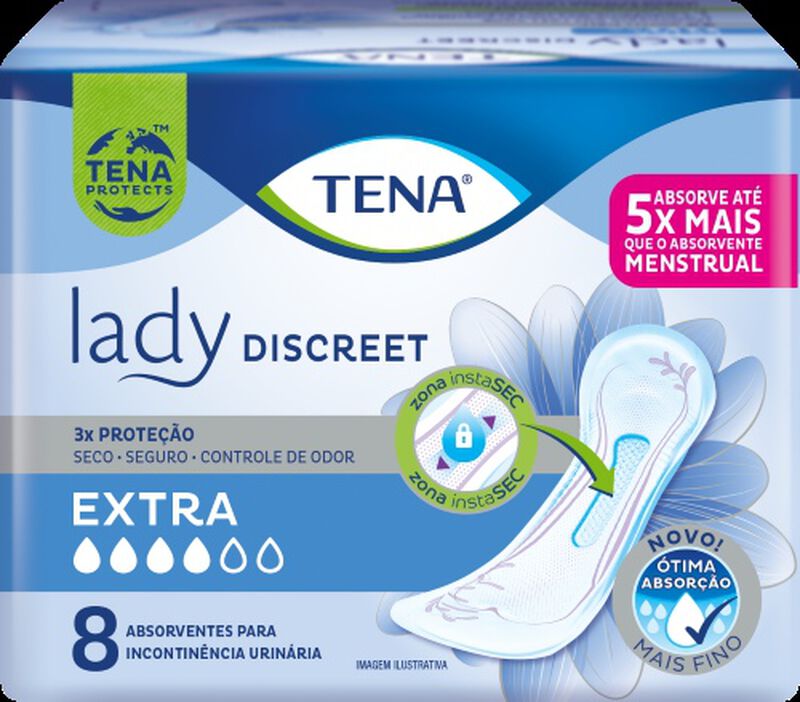 ABSORVENTE TENA LADY DISCREET EXTRA 8 UNIDADES                                                       image number null