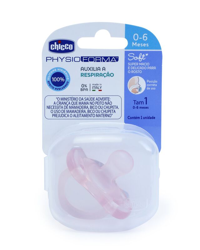 CHUPETA PHYSIO FORMA SOFT ROSA 0-6M CHICCO C/01UN                                                    image number null