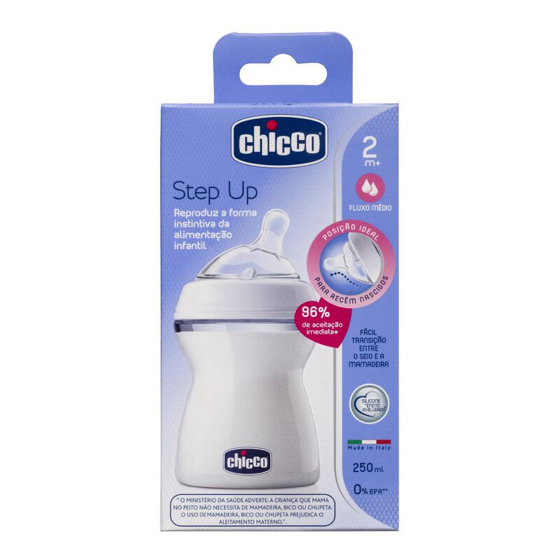 MAMADEIRA STEP UP TRANSP.FLUXO MEDIO CHICCO 250ML                                                    image number null