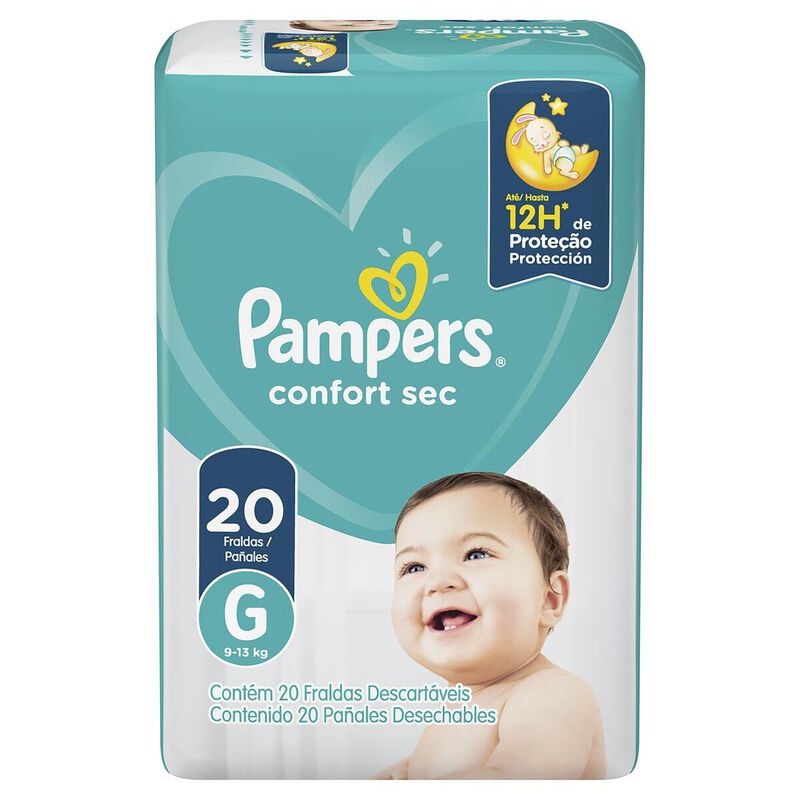 FRALDA PAMPERS CONFORT SEC G PACOTÃO 20 UNIDADES                                                     image number null