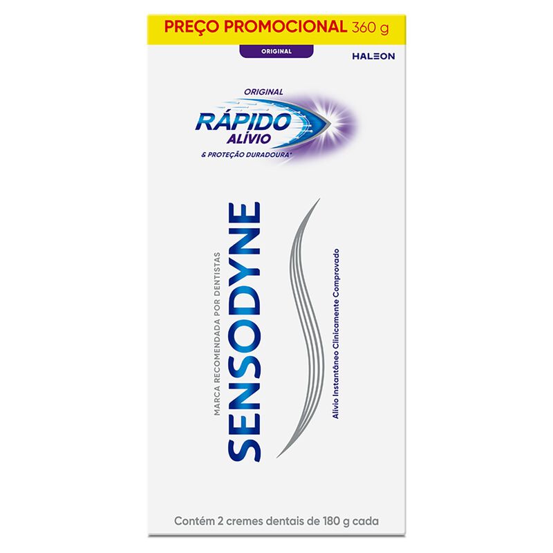 KIT CREME SENSODYNE RAPIDO ALIVIO E PROT.DURADOURA 180G C2UN PROMO                                   image number null