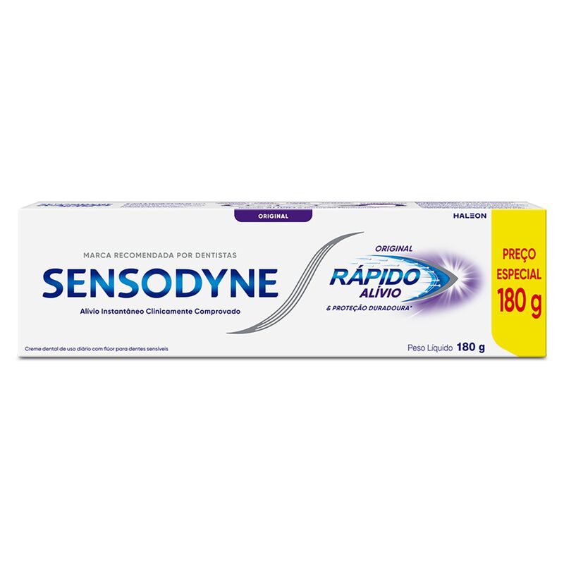 CREME SENSODYNE RAPIDO ALIVIO E PROTEÇÃO DURADOURA 180G PROMOÇÃO                                     image number null