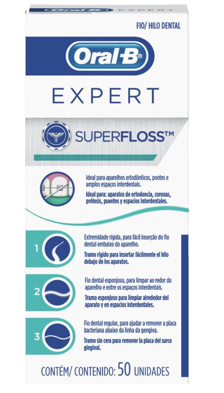 FIO ORAL-B  SUPER FLOSS COM 50 UNIDADES                                                              image number null