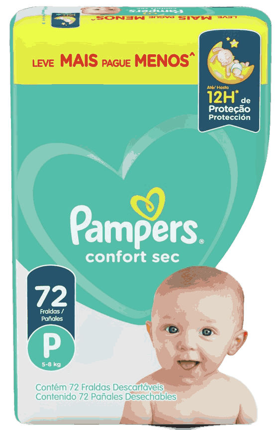 FRALDA PAMPERS CS P FORTEBAG C/72UN                                                                 