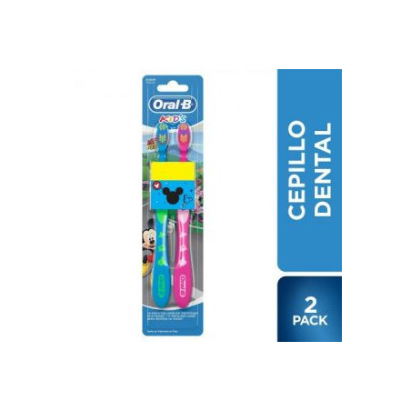 ESCOVA ORAL-B KIDS MICKEY COM 2 UNIDADES                                                            