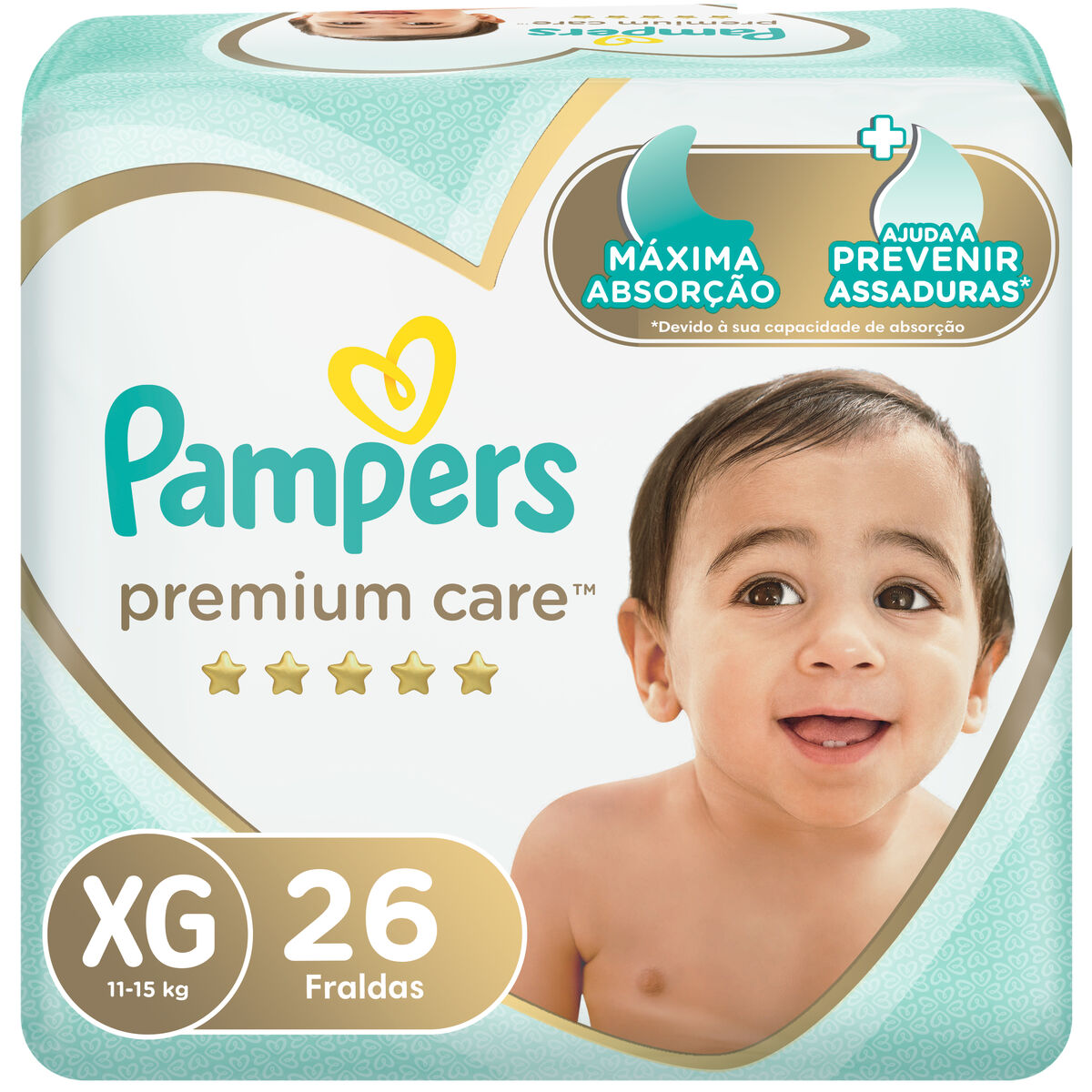 FRALDA PAMPERS PREMIUM CARE XG MEGA 26 UNIDADES                                                      image number null