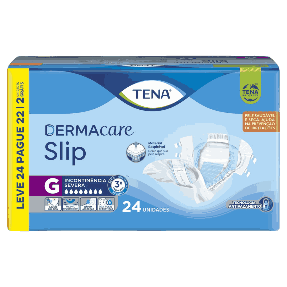 FRALDA TENA SLIP DERMACARE G LV24PG22                                                               