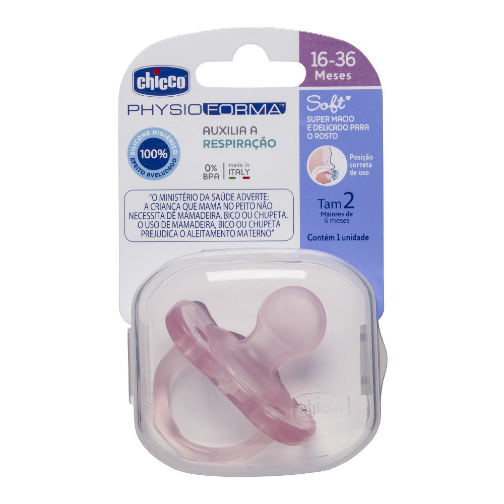 CHUPETA PHYSIO FORMA SOFT ROSA 16-36M CHICCO C/01UN                                                  image number null