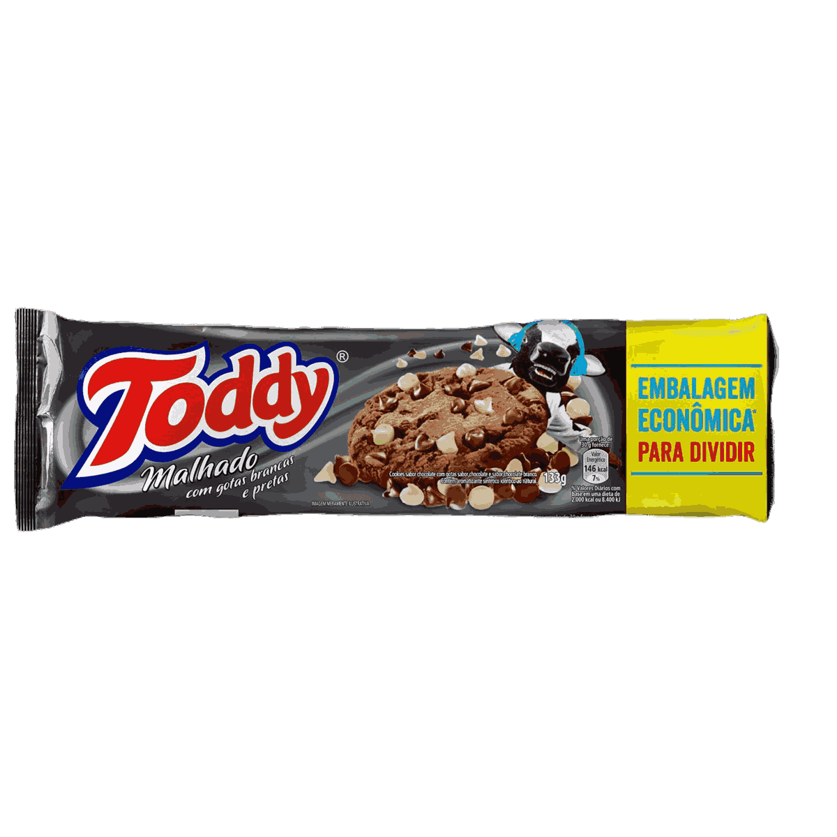 COOKIES TODDY MALHADO C/GOTAS BRANCAS E PRETAS 133GR                                                