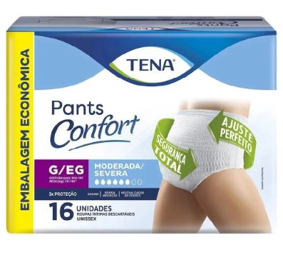 ROUPA INTERNA TENA PANTS CONFORT G/EG C/16 UNIDADES                                                 