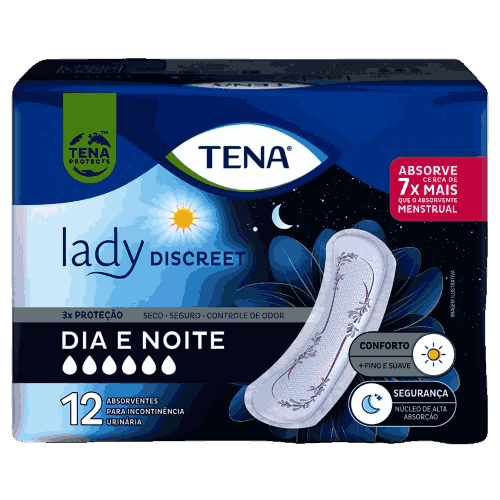 ABS.TENA LADY DISCREET DIA E NOITE C/12UN                                                           