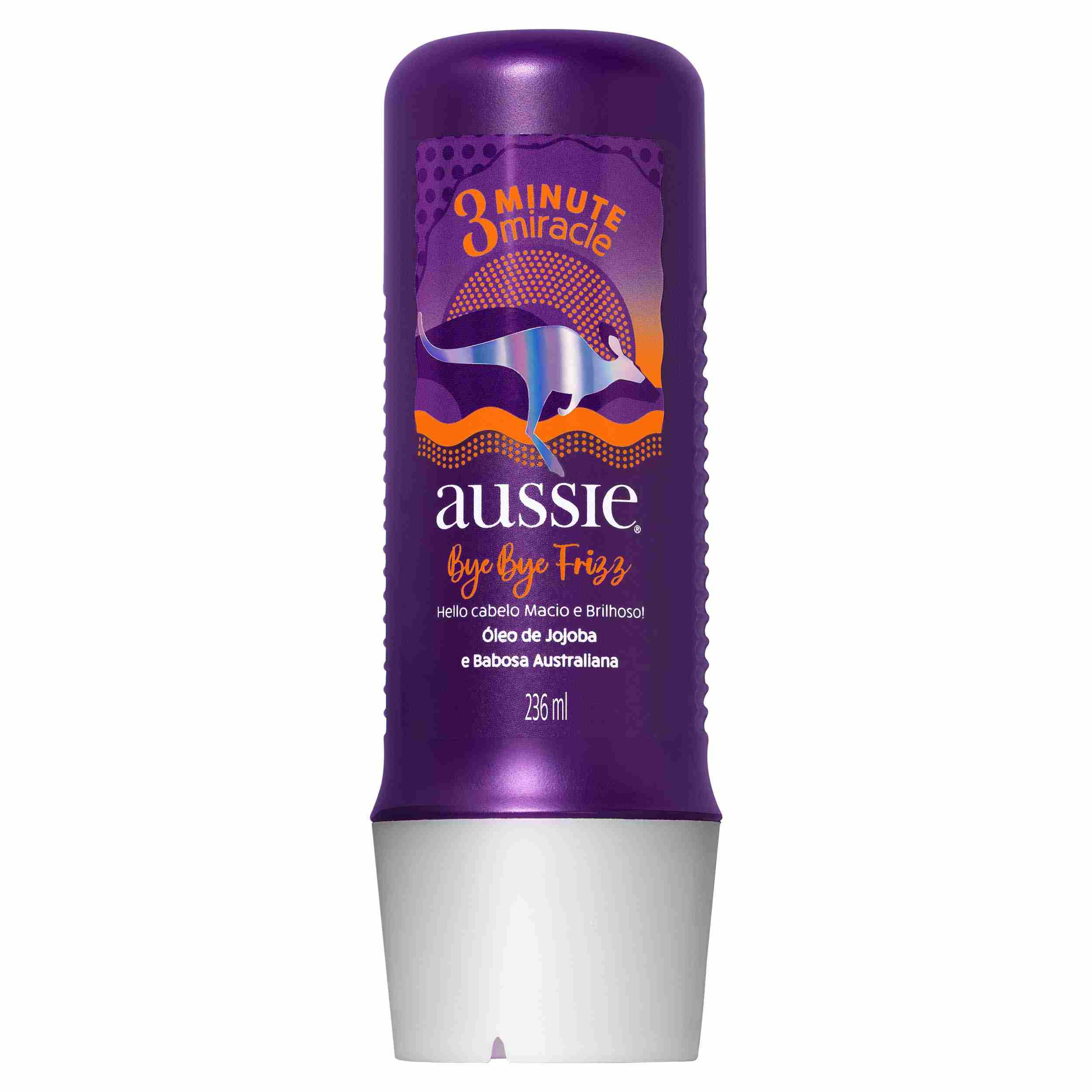 TRATAMENTO CAPILAR AUSSIE BYE BYE FRIZZ 3 MINUTE MIRACLE COM 236ML                                  