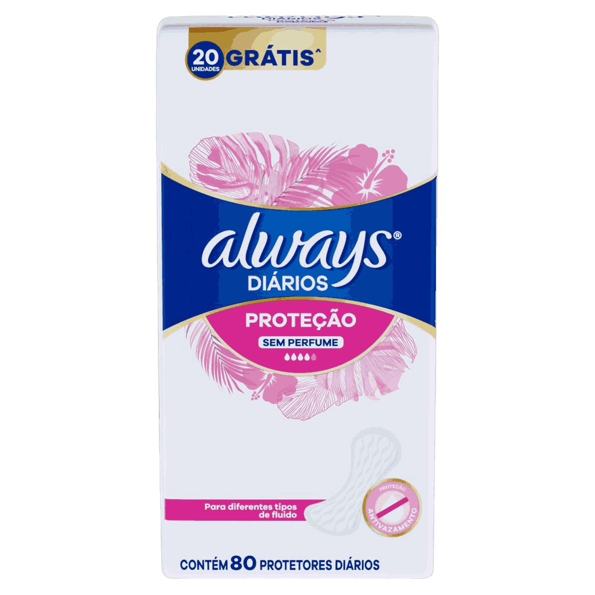 ABSORVENTE ALWAYS PROTETOR DIÁRIO COM PERFUME 80 UNIDADES                                           