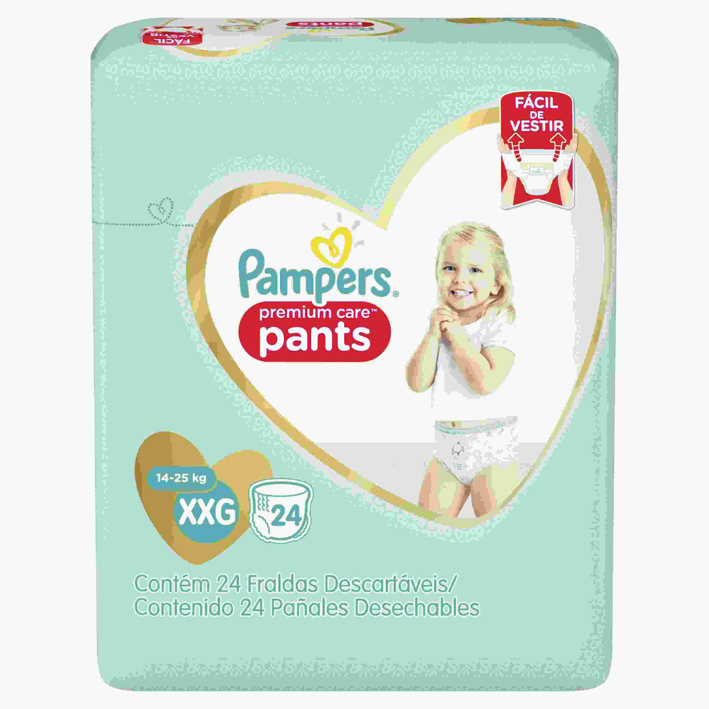 FRALDA PAMPERS PANTS PREMIUM CARE XXG MEGA 24 UNIDADES                                              