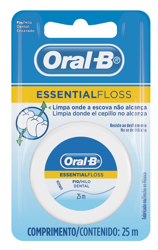 FIO DENTAL ORAL B ESSENTIAL FLOSS CERA 25 METROS                                                    