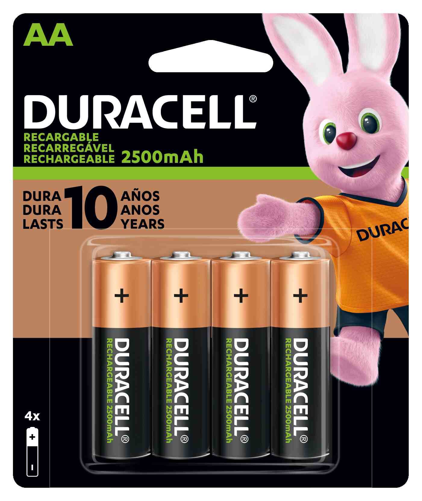 PILHA DURACELL RECARREGÁVEL PEQUENA AA COM 2 UNIDADES                                               