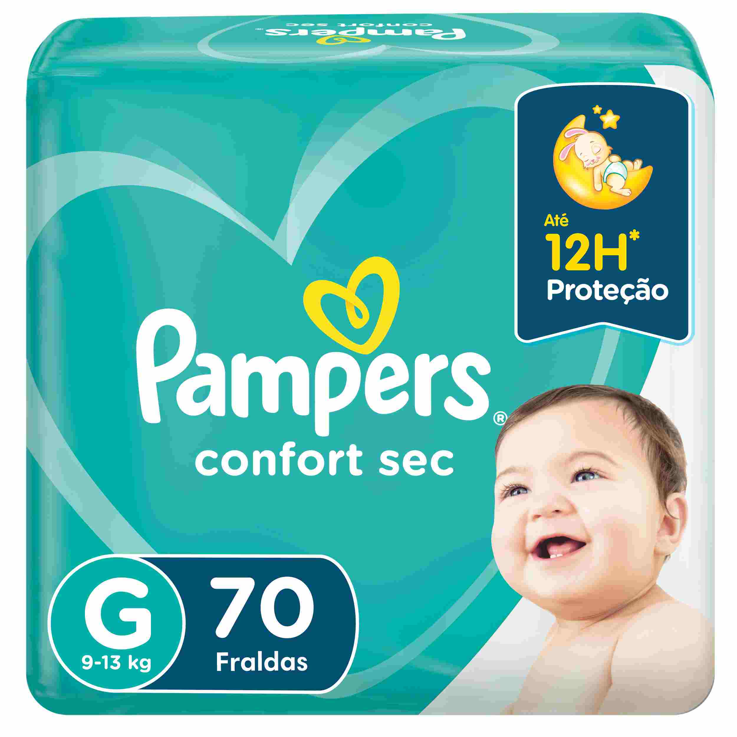 FRALDA PAMPERS CONFORT SEC GIGA G 70 UNIDADES                                                       