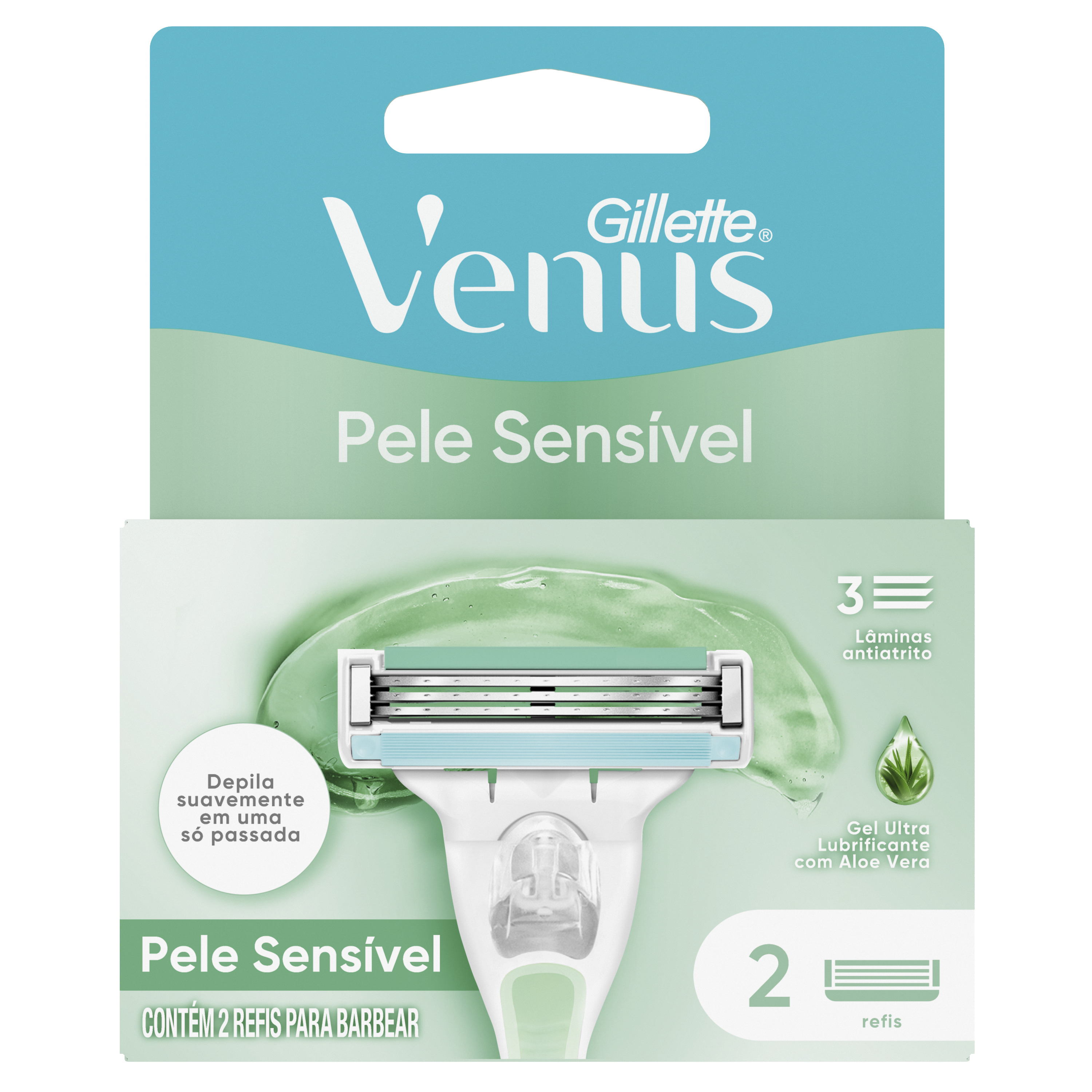 CARGA DEPILATORIA VENUS PELE SENSIVEL GILLETTE C/2UN                                                
