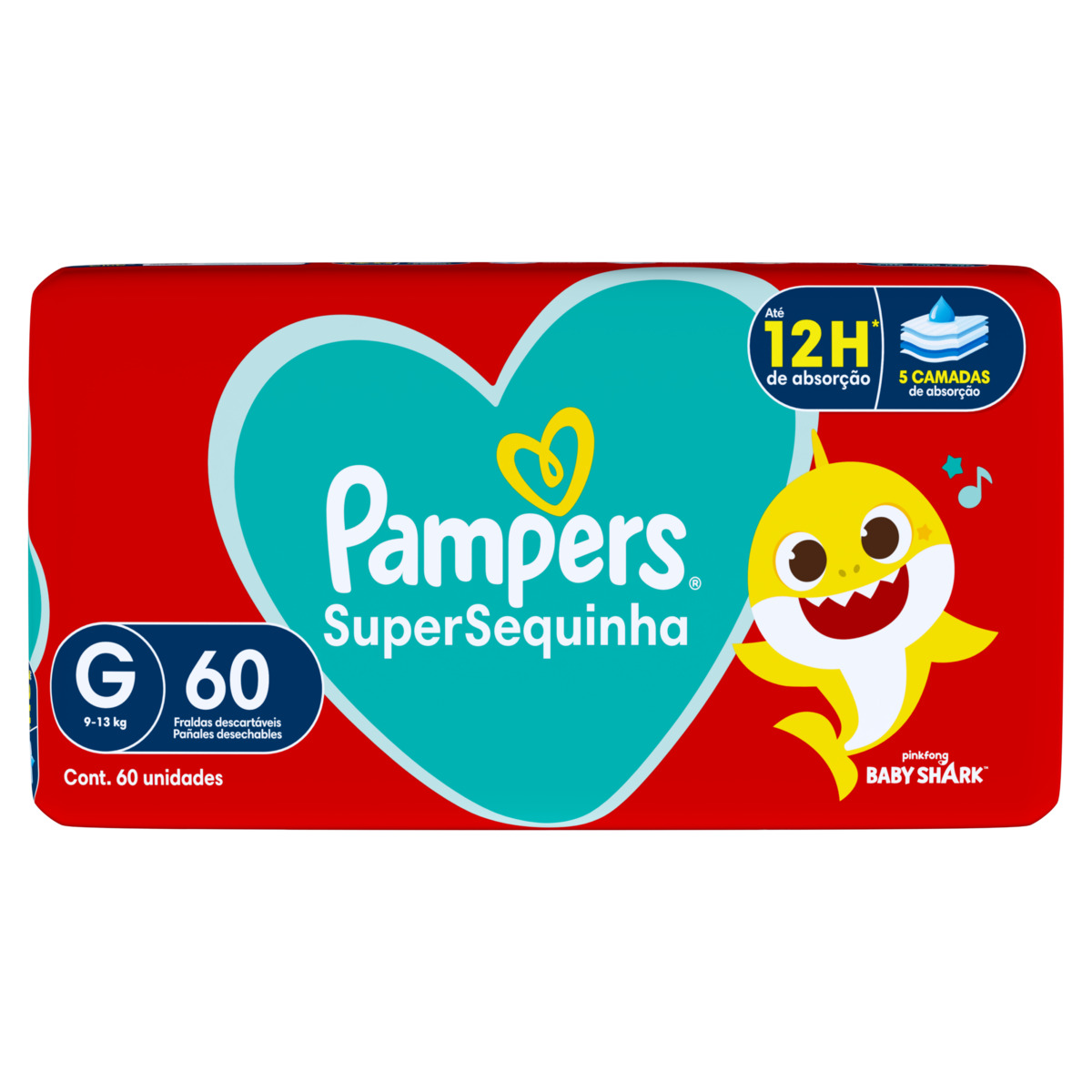 FRALDA PAMPERS SUPERSEQUINHA G SUPER C/60UN                                                         