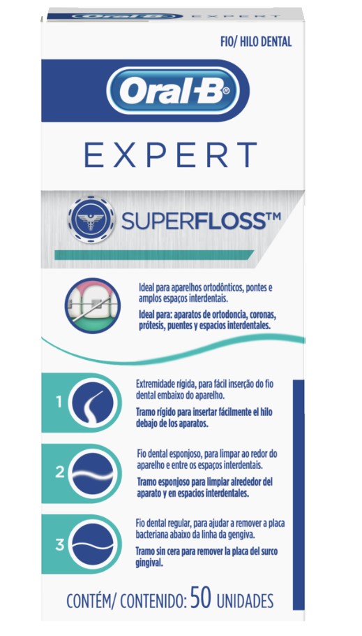 FIO ORAL-B  SUPER FLOSS COM 50 UNIDADES                                                             