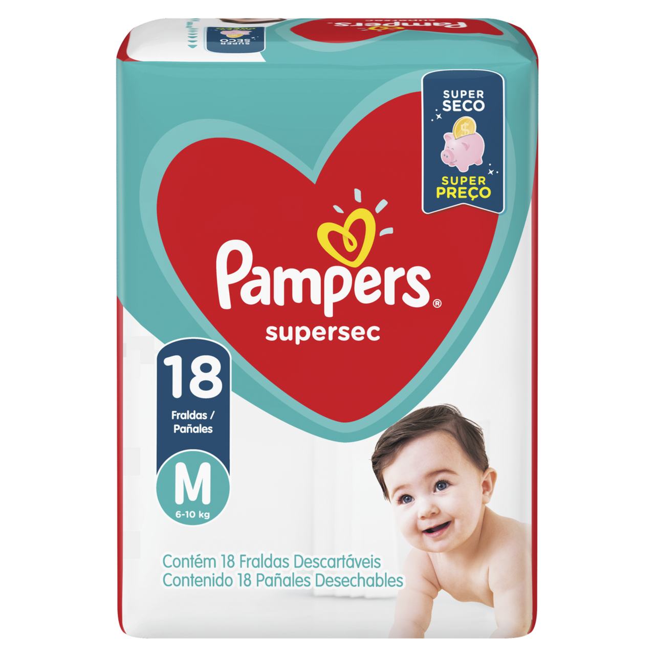 FRALDA PAMPERS SS M PACOTE C/18UN                                                                   