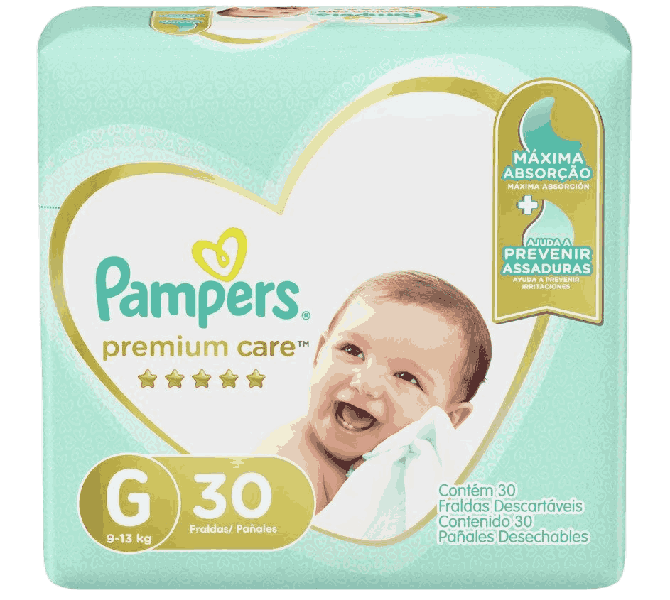 FRALDA PAMPERS PREMIUM CARE G MEGA 30 UNIDADES                                                      