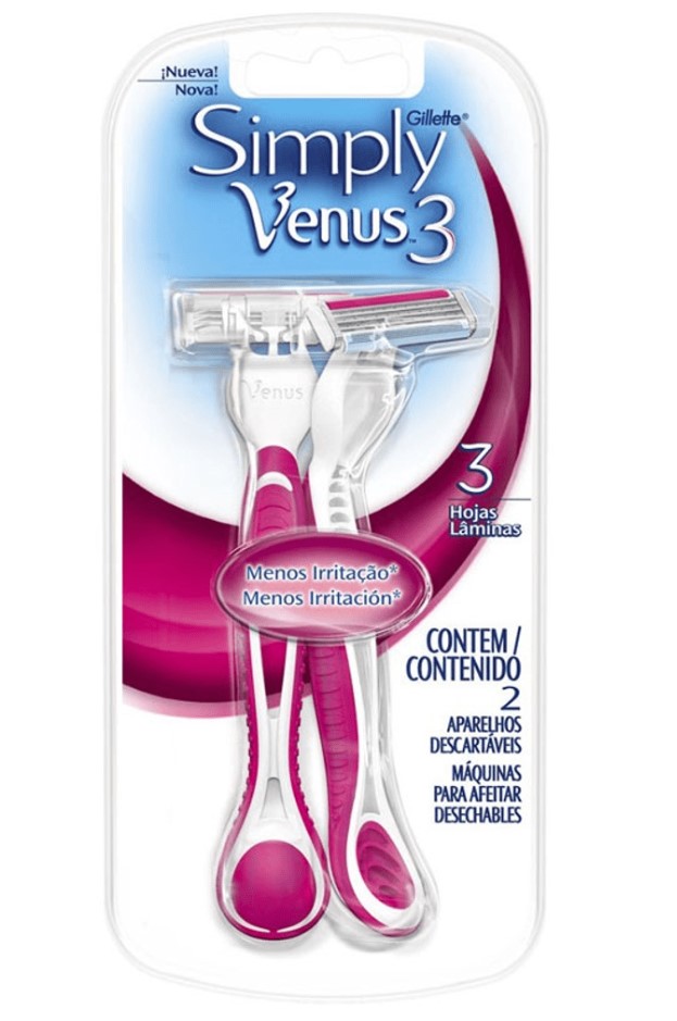APARELHO DE DEPILAR GILLETTE VENUS SIMPLY3 COM 2 UNIDADES                                            image number null