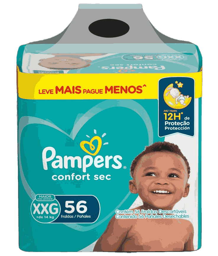 FRALDA PAMPERS CS XXG FORTEBAG C/56UN                                                               