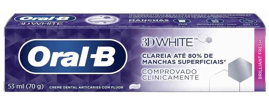 CREME ORAL-B 3D WHITE BRILHANTE FRESH 70G                                                           