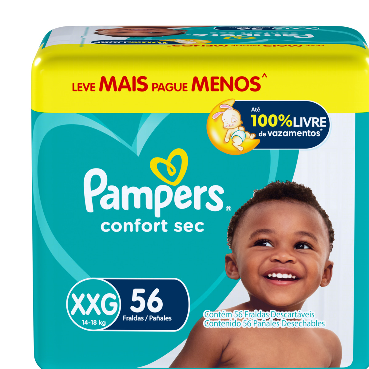 FRALDA PAMPERS CS XXG FORTEBAG C/56UN                                                               