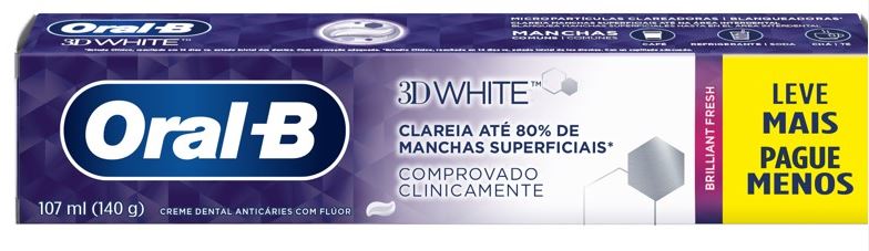 CREME ORAL-B 3D WHITE BRILHANTE FRESH 140G                                                          