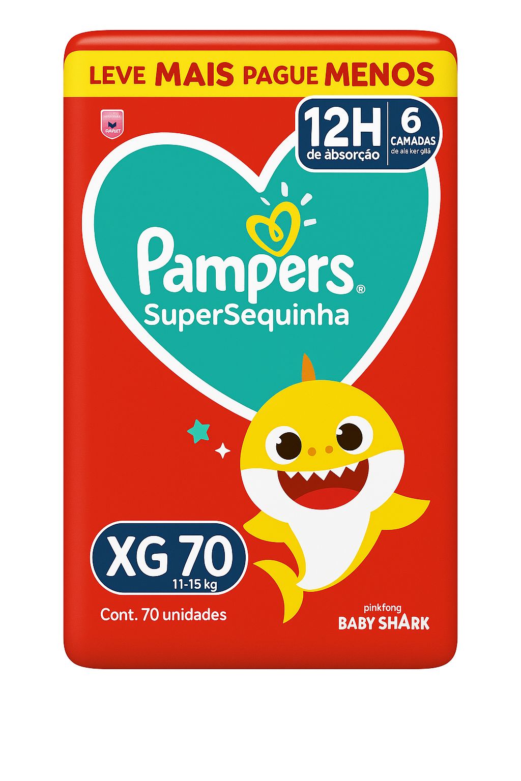 FRALDA PAMPERS SUPERSEQUINHA XG JUMBO C/70UN                                                        