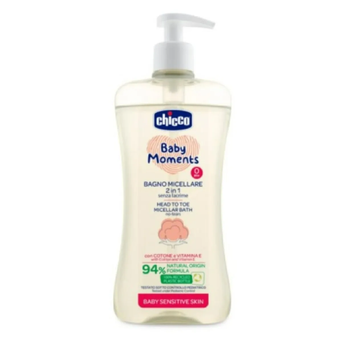 GEL DE BANHO MISCELAR BABY MOMENTS CHICCO 500ML                                                     