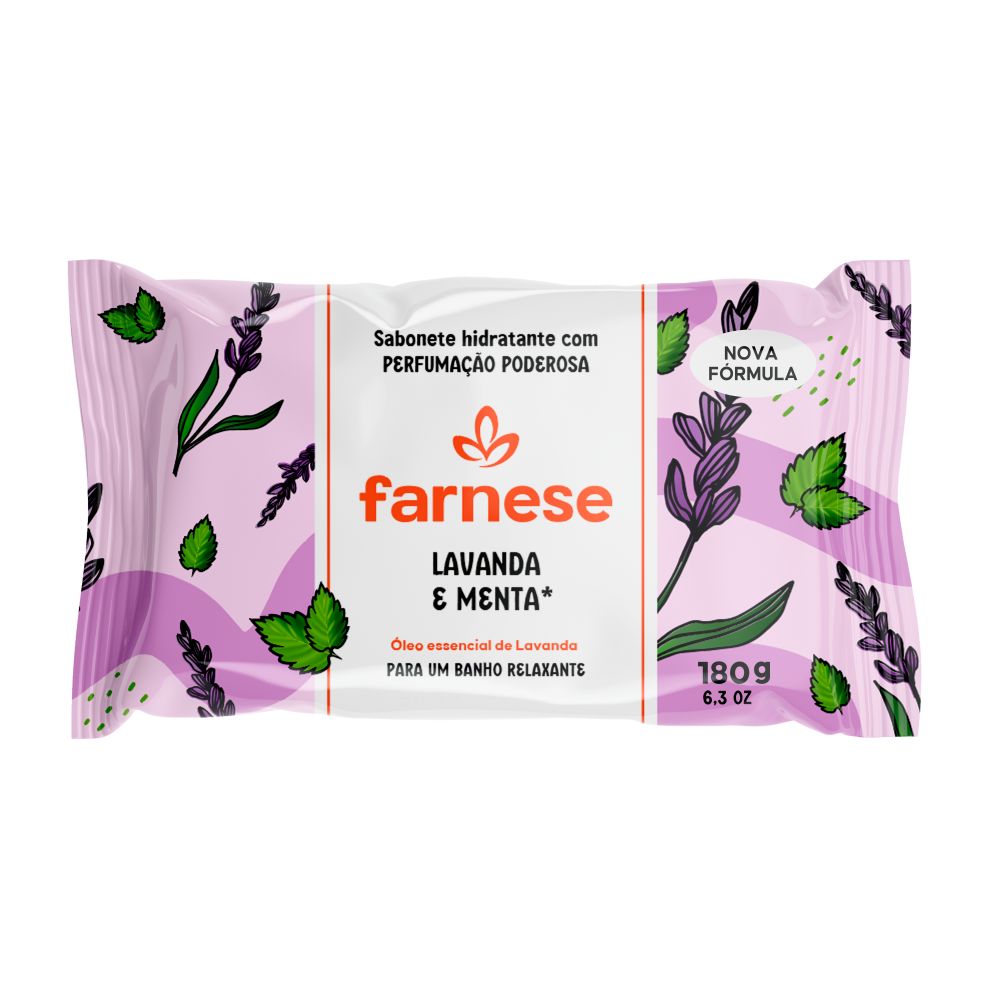 SABONETE FARNESE LAVANDA E MENTA 180GR                                                              