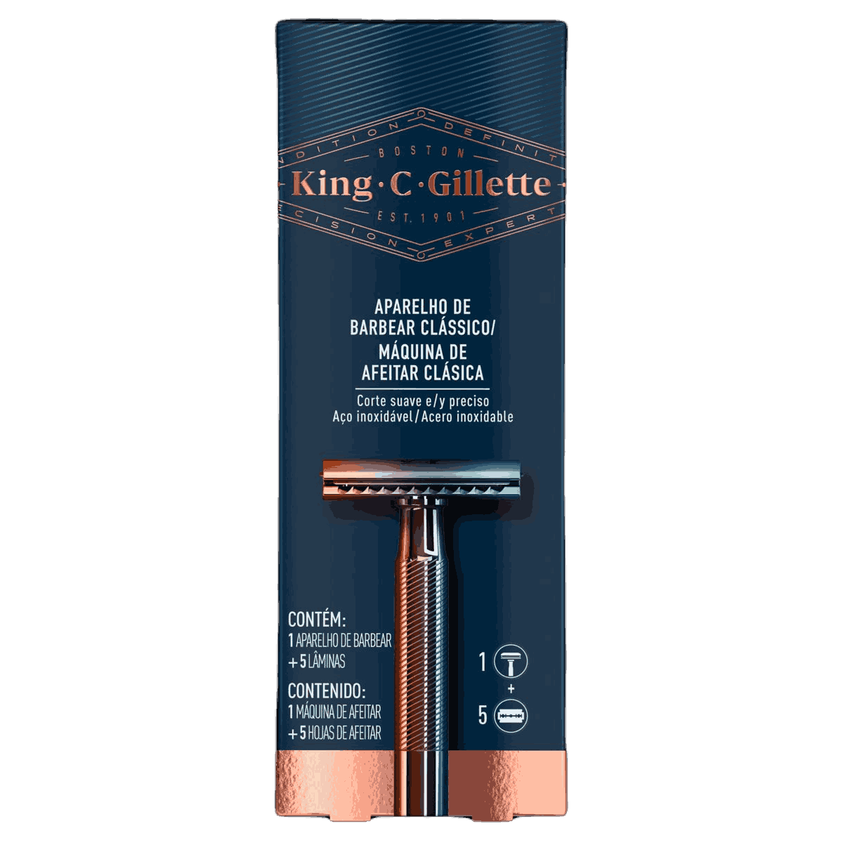 AP.BARBEAR CLASSICO GILLETTE + 5 LAMINAS                                                            