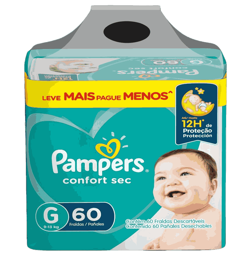 FRALDA PAMPERS CS G FORTEBAG C/60UN                                                                 