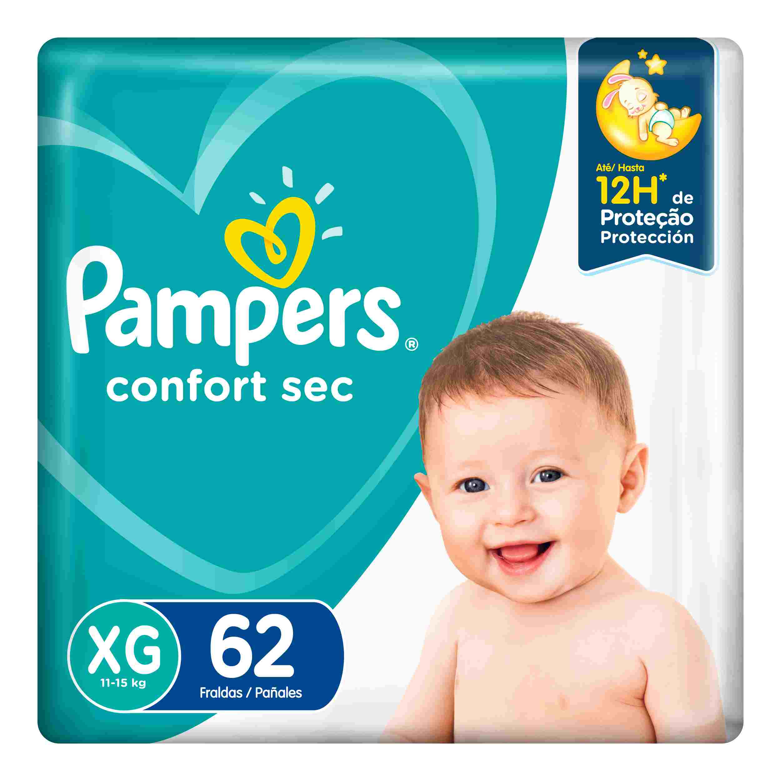 FRALDA PAMPERS CONFORT SEC GIGA XG 62 UNIDADES                                                      