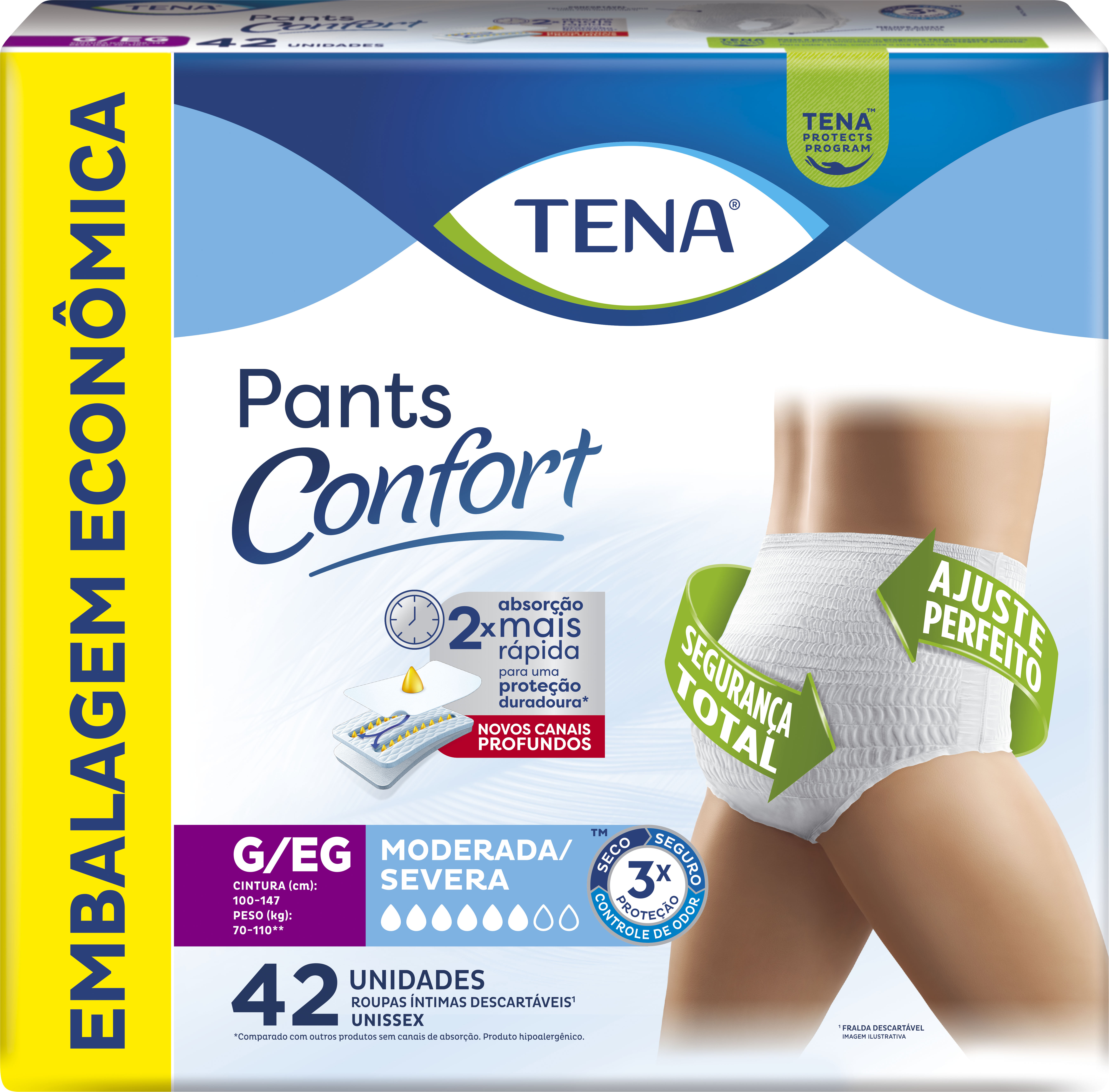 ROUPA INTIMA TENA PANTS CONFORT G/EG C/42UN                                                         