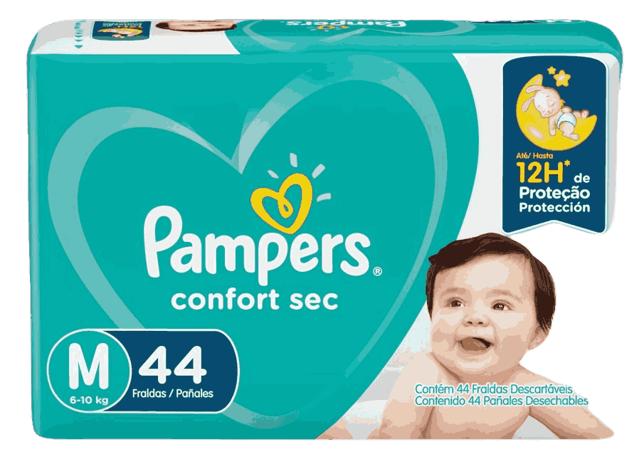 FRALDA PAMPERS CONFORT SEC M MEGA 44 UNIDADES                                                       