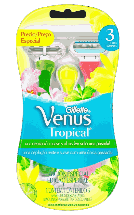 APARELHO DEPILATÓRIO VENUS 3 TROPICAL 3 UNIDADES                                                     image number null