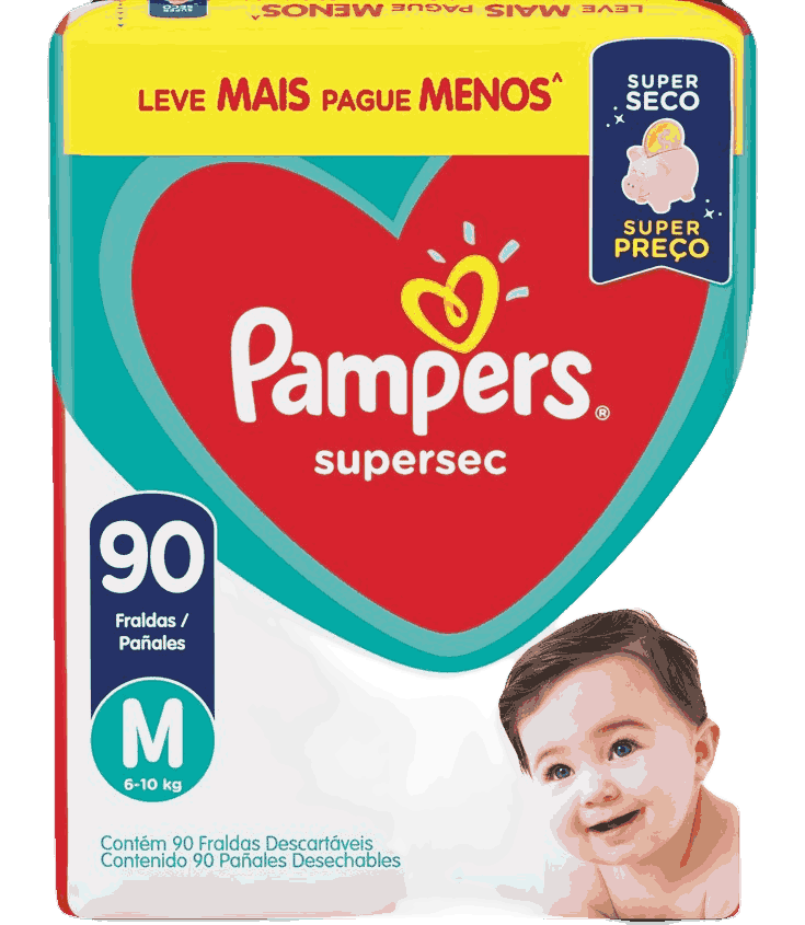 FRALDA PAMPERS SS M JUMBO C/90UN                                                                    