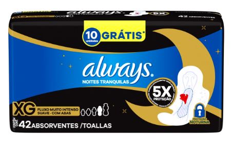 ABSORVENTE ALWAYS XG SUAVE COM ABAS C/42UN LMPM                                                     